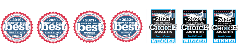 SouthCoast Best Dog Trainer awards from 2019 through 2025