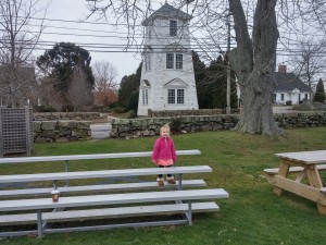 Scarlett at the Spite Tower in Adamsville RI.